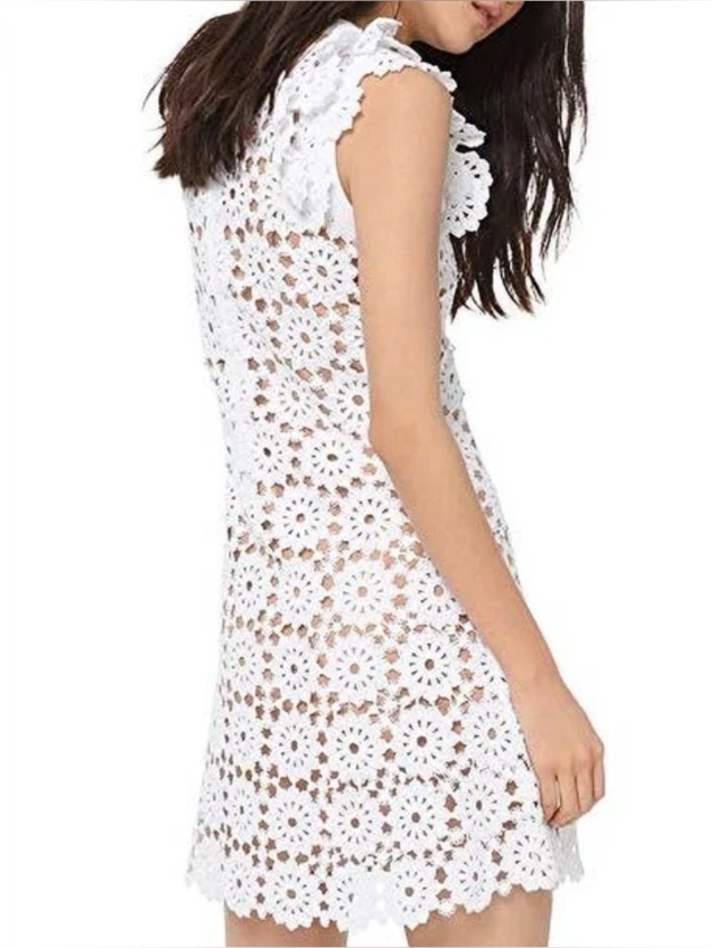 Michael Kors Medallion Floral Lace Crochet Mini Dress NWT - Picture 3 of 12